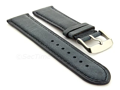 (image for) Leather Watch Strap Twister Blue / Blue 18mm