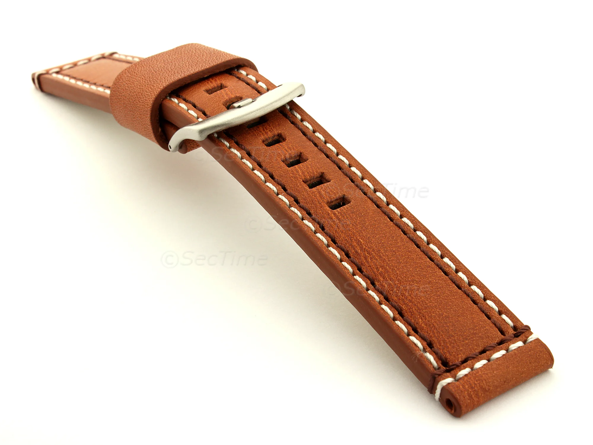 (image for) Genuine Leather Watch Strap Valentin Brown 20mm (2)