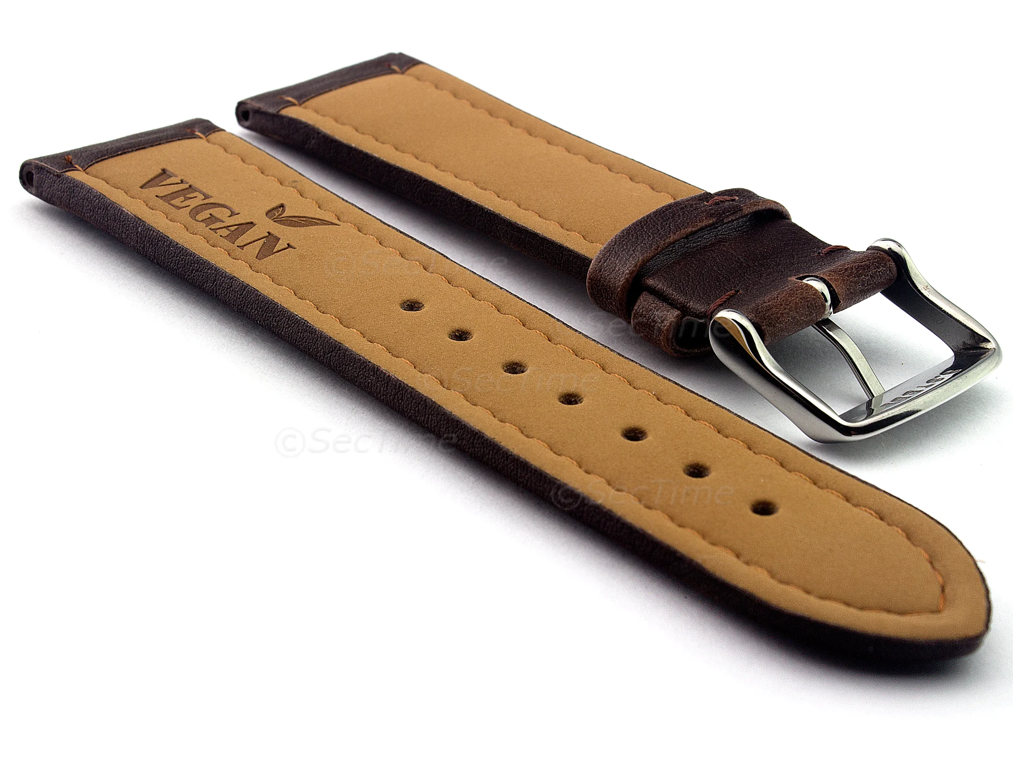 (image for) Real Corn Watch Strap Band Vegan RM Dark Brown 22mm (1)