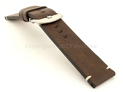 (image for) Genuine Leather Watch Strap Vintage Paris Dark Brown 22mm (2)