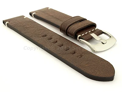 (image for) Genuine Leather Watch Strap Vintage Paris Dark Brown 20mm