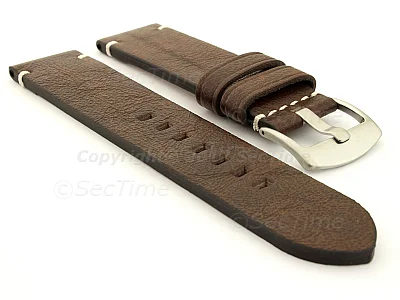 (image for) Genuine Leather Watch Strap Vintage Paris Dark Brown 20mm