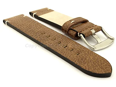 (image for) Genuine Leather Watch Strap Vintage Paris Brown 22mm (1)