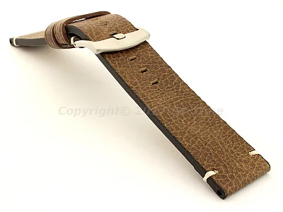 (image for) Genuine Leather Watch Strap Vintage Paris Brown 22mm (2)