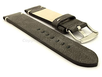 (image for) Genuine Leather Watch Strap Vintage Paris Black 22mm (1)