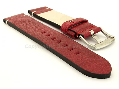 (image for) Genuine Leather Watch Strap Vintage Paris Red 20mm (1)