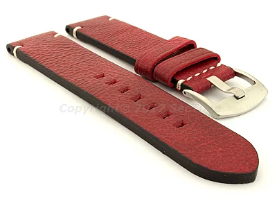 (image for) Genuine Leather Watch Strap Vintage Paris Red 20mm