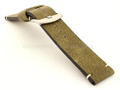 (image for) Genuine Leather Watch Strap Vintage Paris Green 22mm (2)