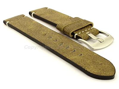 (image for) Genuine Leather Watch Strap Vintage Paris Green 20mm