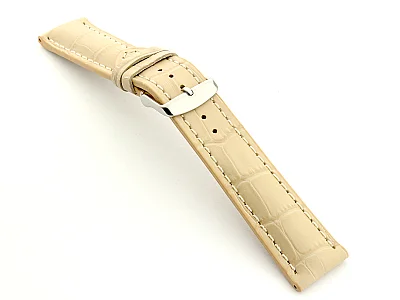 (image for) Leather Watch Strap VIP - Alligator Grain Cream 18mm (1)