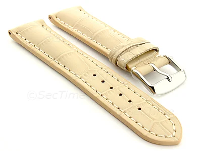 (image for) Leather Watch Strap VIP - Alligator Grain Cream 20mm