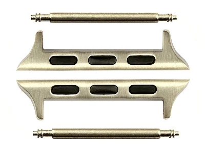 (image for) Watch Strap Adapters for Apple Watch 38mm - SS. Silver Brushed, Spring Bar, 22mm