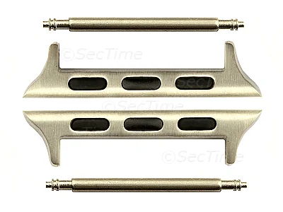 (image for) Watch Strap Adapters for Apple Watch 38mm - SS. Silver Brushed, Spring Bar, 22mm