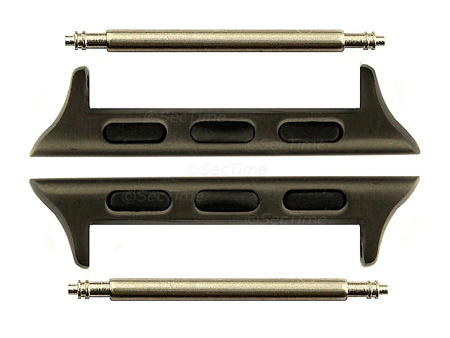 (image for) Watch Strap Adapters for Apple Watch 38mm - SS. Black Brushed, Spring Bar, 22mm