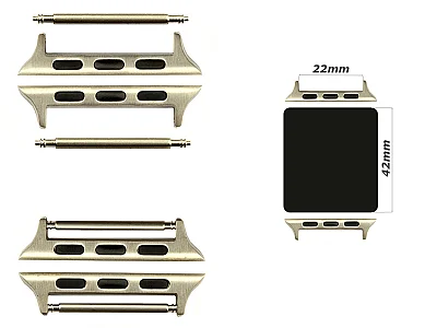 (image for) Watch Strap Adapters for Apple Watch 42mm - SS. Silver Brushed, Spring Bar, 22mm (1)