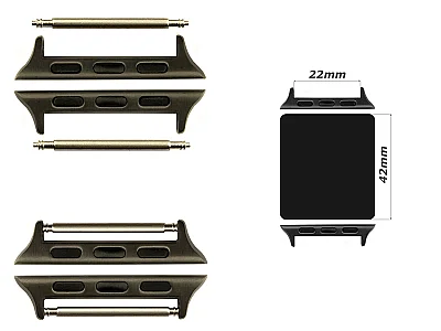 (image for) Watch Strap Adapters for Apple Watch 42mm - SS. Black Brushed, Spring Bar, 22mm (1)