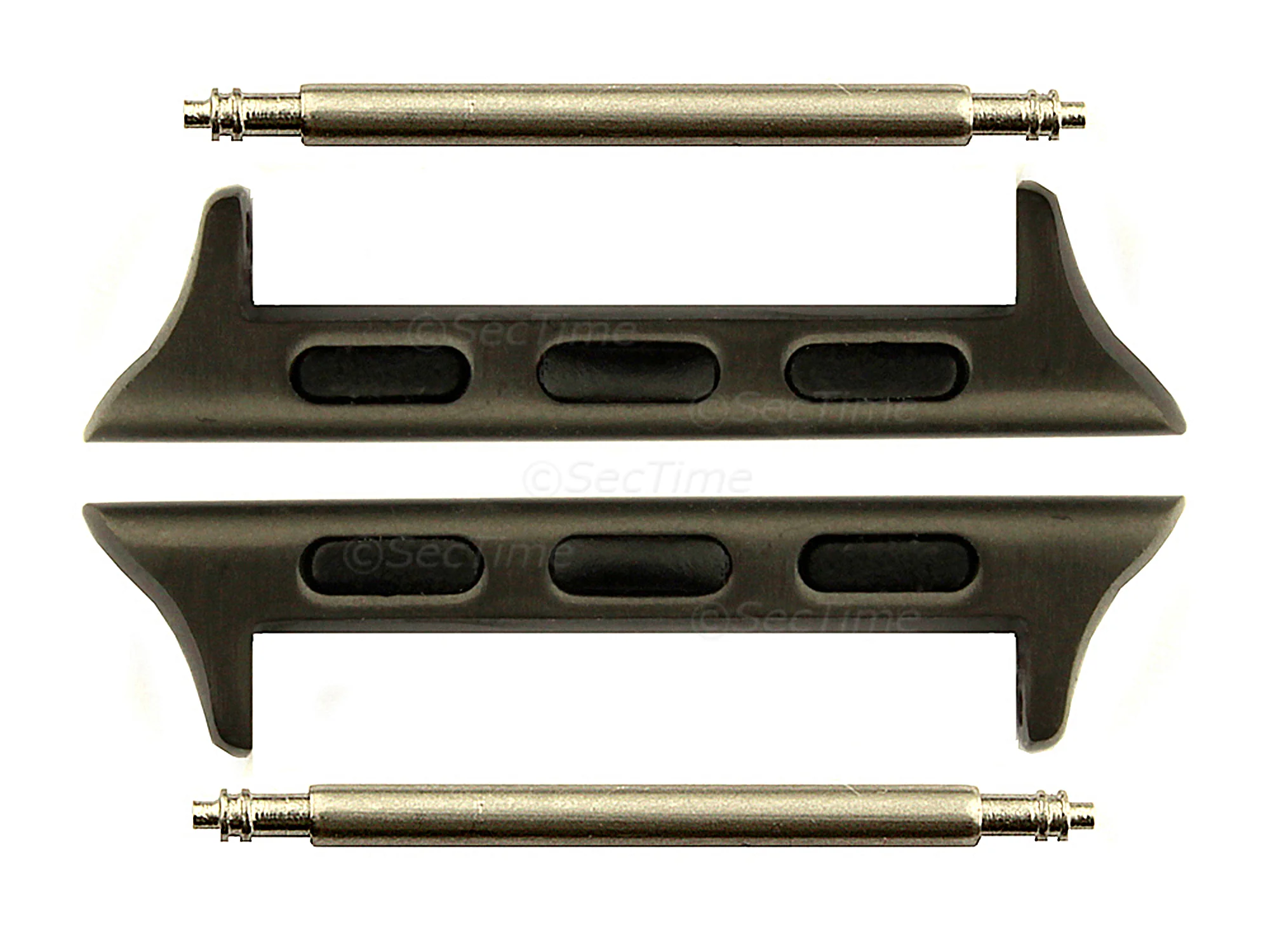 (image for) Watch Strap Adapters for Apple Watch 42mm - SS. Black Brushed, Spring Bar, 22mm