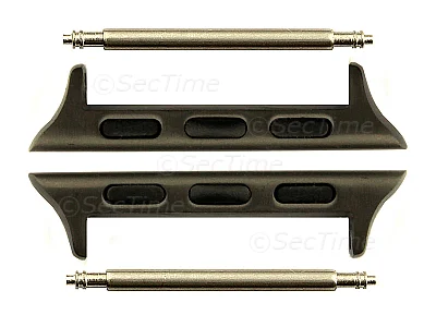 (image for) Watch Strap Adapters for Apple Watch 42mm - SS. Black Brushed, Spring Bar, 22mm