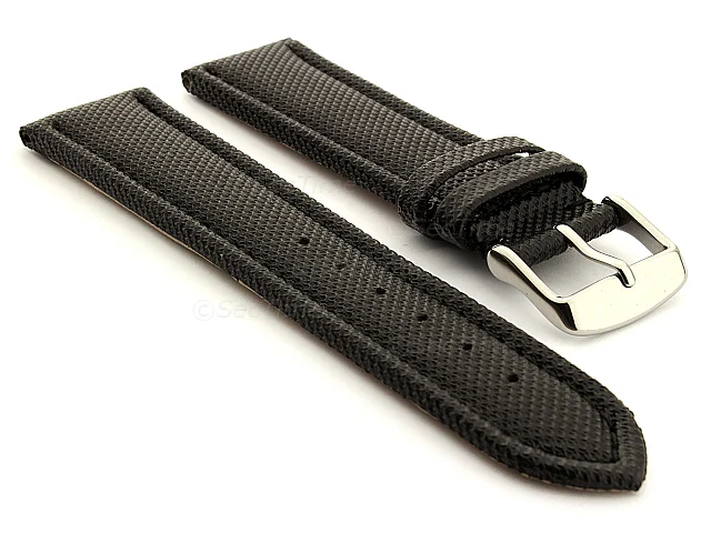 (image for) Polyurethane Waterproof Watch Strap Black 20mm
