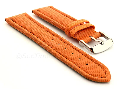 (image for) Polyurethane Waterproof Watch Strap Orange 18mm