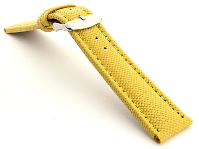 (image for) Polyurethane Waterproof Watch Strap Yellow 24mm (1)