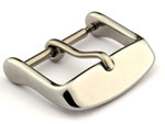 Polished Silver-Coloured Stainless Steel Standard Watch Strap Buckle 24mm
