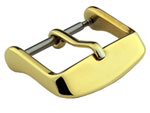 Polished Yellow Gold-Coloured Stainless Steel Standard Watch Strap Buckle 22mm