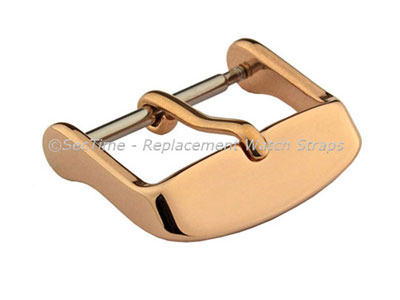 Polished Rose Gold-Coloured Stainless Steel Standard Watch Strap Buckle 16mm