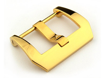 22mm Yellow Gold Stainless Steel Trapezium Buckle fitted by Screw