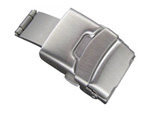 Brushed Silver-Coloured Stainless Steel Watch Strap Deployment Clasp 18mm