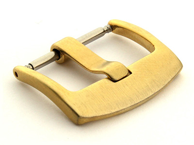 Brushed Yellow Gold-Coloured Stainless Steel Watch Strap Buckle BRD 24mm