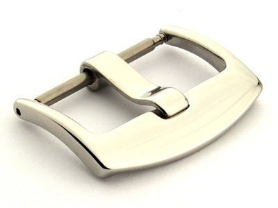 Polished Silver-Coloured Stainless Steel Watch Strap Buckle BRD 18mm