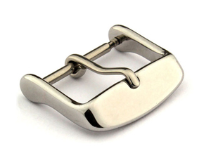 Polished Silver-Coloured Stainless Steel Standard Watch Strap Buckle 24mm