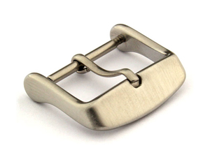 Brushed Silver-Coloured Stainless Steel Standard Watch Strap Buckle 16mm