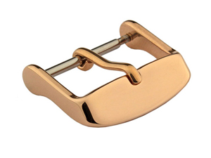 Polished Rose Gold-Coloured Stainless Steel Standard Watch Strap Buckle 16mm