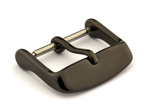 Polished Black (PVD) Stainless Steel Standard Watch Strap Buckle 22mm
