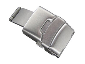 Brushed Silver-Coloured Titanium Watch Strap Deployment Clasp 24mm