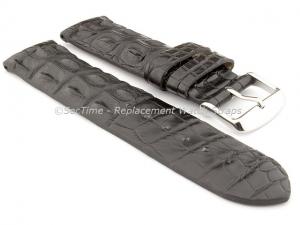 Genuine Alligator Leather Watch Strap FLORIDA Black 22mm
