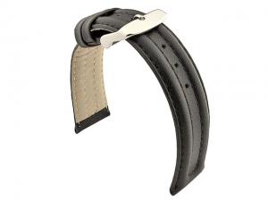 WATCH STRAP BASEL Genuine Leather Black/Black 20mm 