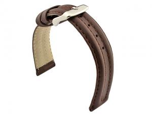 WATCH STRAP BASEL Genuine Leather Dark Brown/Brown 22mm 