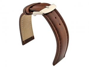 Genuine Leather WRISTWATCH STRAP Cavalier Dark Brown/Brown 22mm