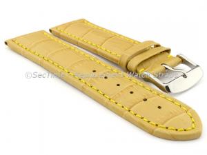 Leather Watch Strap CROCO RM Yellow/Yellow 26mm