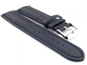 Padded Watch Strap Genuine Leather FREIBURG VIP Navy Blue/Blue 18mm