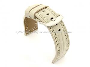 Waterproof Leather Watch Strap Galaxy Cream 22mm