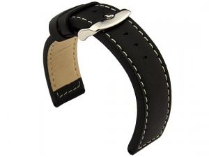 24mm Black/White - HAVANA Genuine Leather Watch Strap / Band