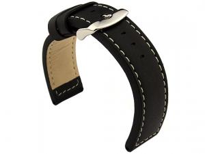 22mm Black/White - HAVANA Genuine Leather Watch Strap / Band