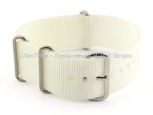 NATO G10 Watch Strap Military Nylon Divers (3 rings) White 24mm