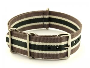 NATO G10 Watch Strap Military Nylon Divers 3 rings Hazel/Cream/Green (5) 22mm