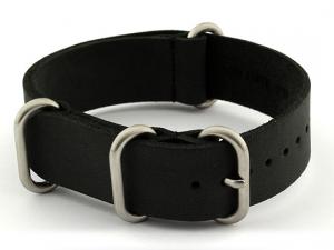 24mm Black - Genuine Leather Watch Strap / Band NATO VINTAGE, Military