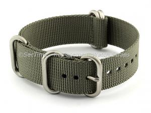 26mm Grey - Nylon Watch Strap / Band Strong Heavy Duty (4/5 rings) Military